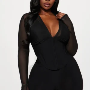 Corset Pant Set - Black M